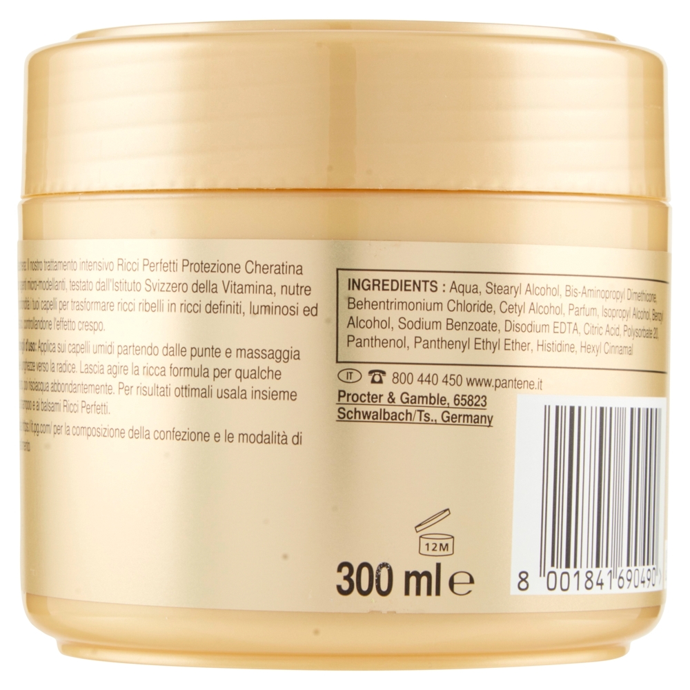 Pantene Maschera Capelli Protezione Cheratina Ricci Perfetti 300 ml